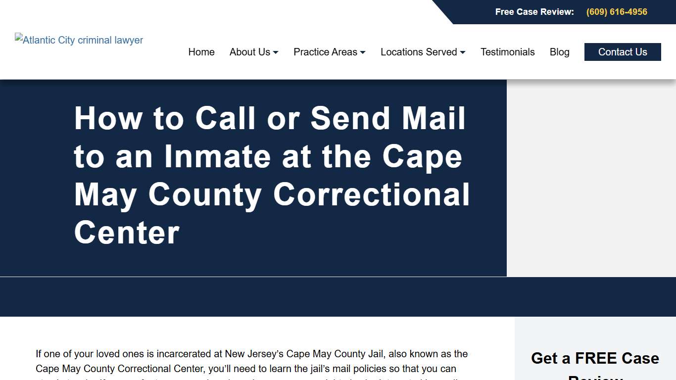 How to Call Inmates at Cape May County Correctional Center